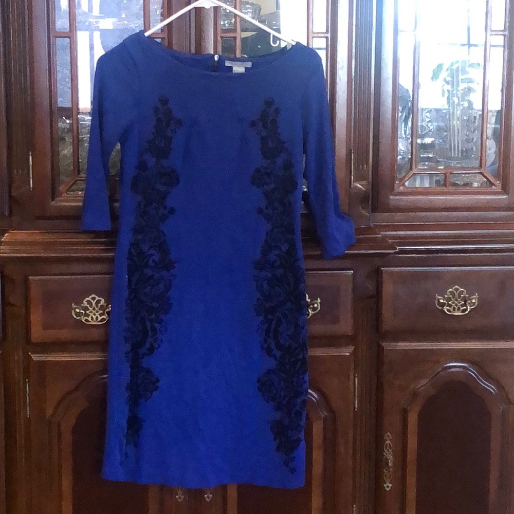 Blue & Black Design Dress